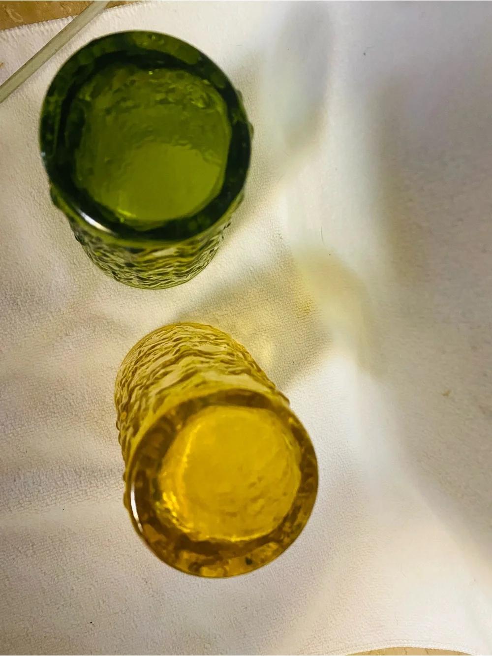 VNTG Anchor Hocking “Lido/Milano” Crinkle Textured Glass Tumblers -Set of 2-